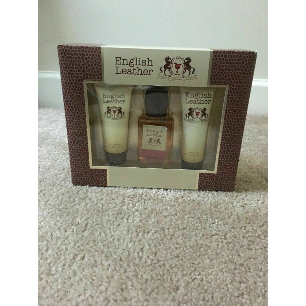 English Leather By Dana 3-Piece Gift Set After Shave Balm Body Splash Body Wash